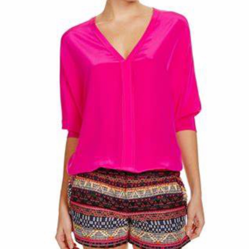 Trina Turk | Birkin Silk Blouson Blouse Sz XS